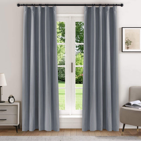 223 Soft Velvet Drape 100% Blackout for Home Theater Flat Hooks 1 Panel