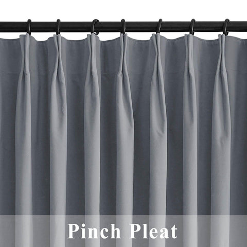 223 Premium 100% Blackout Velvet Drape 280gsm Pinch Pleat - Cololeaf -- #7 Beige