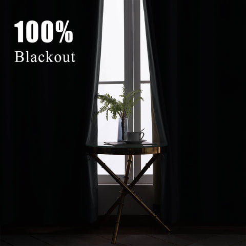 223 Extra Long 100% Blackout Velvet Drape, 280gsm Lightweight Polyester Grommet 1 Panel