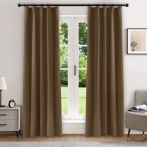 223 Soft Velvet Drape 100% Blackout for Home Theater Flat Hooks 1 Panel