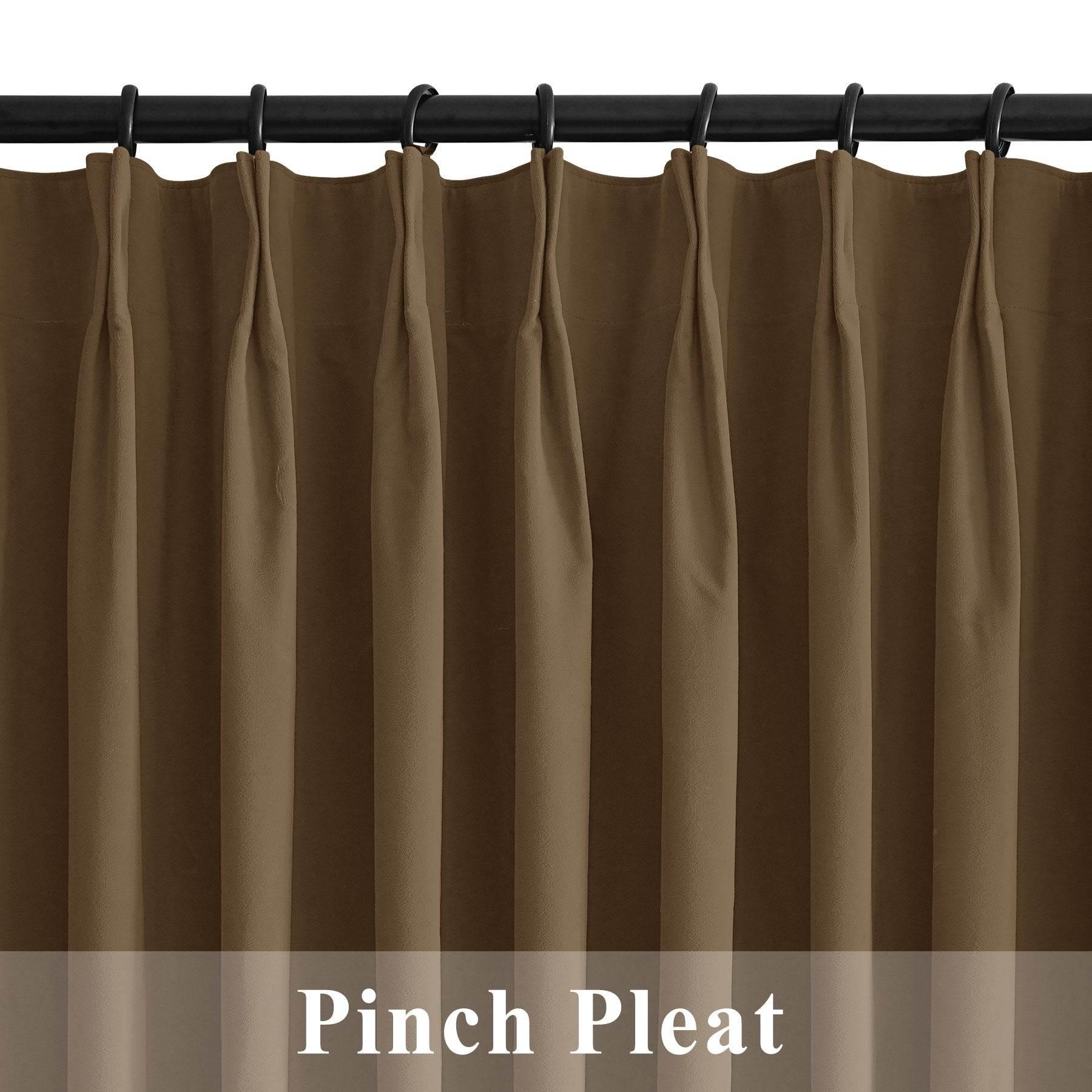 223 Premium 100% Blackout Velvet Drape 280gsm Pinch Pleat - Cololeaf -- #7 Beige