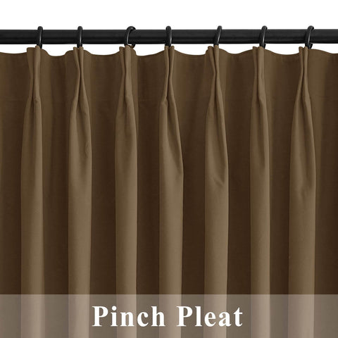 223 Premium 100% Blackout Velvet Drape 280gsm Pinch Pleat - Cololeaf -- #7 Beige