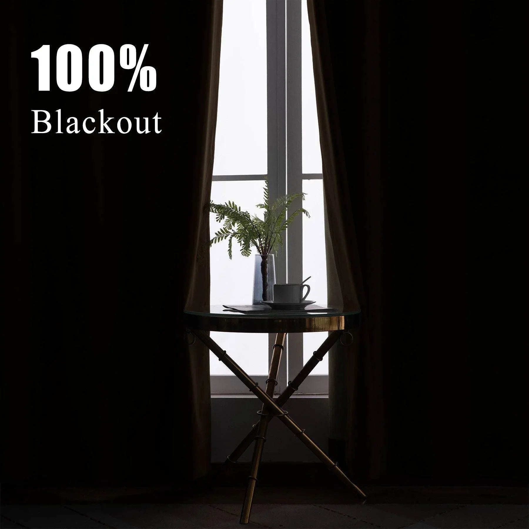 223 Premium 100% Blackout Velvet Drape 280gsm Pinch Pleat - Cololeaf -- #7 Beige