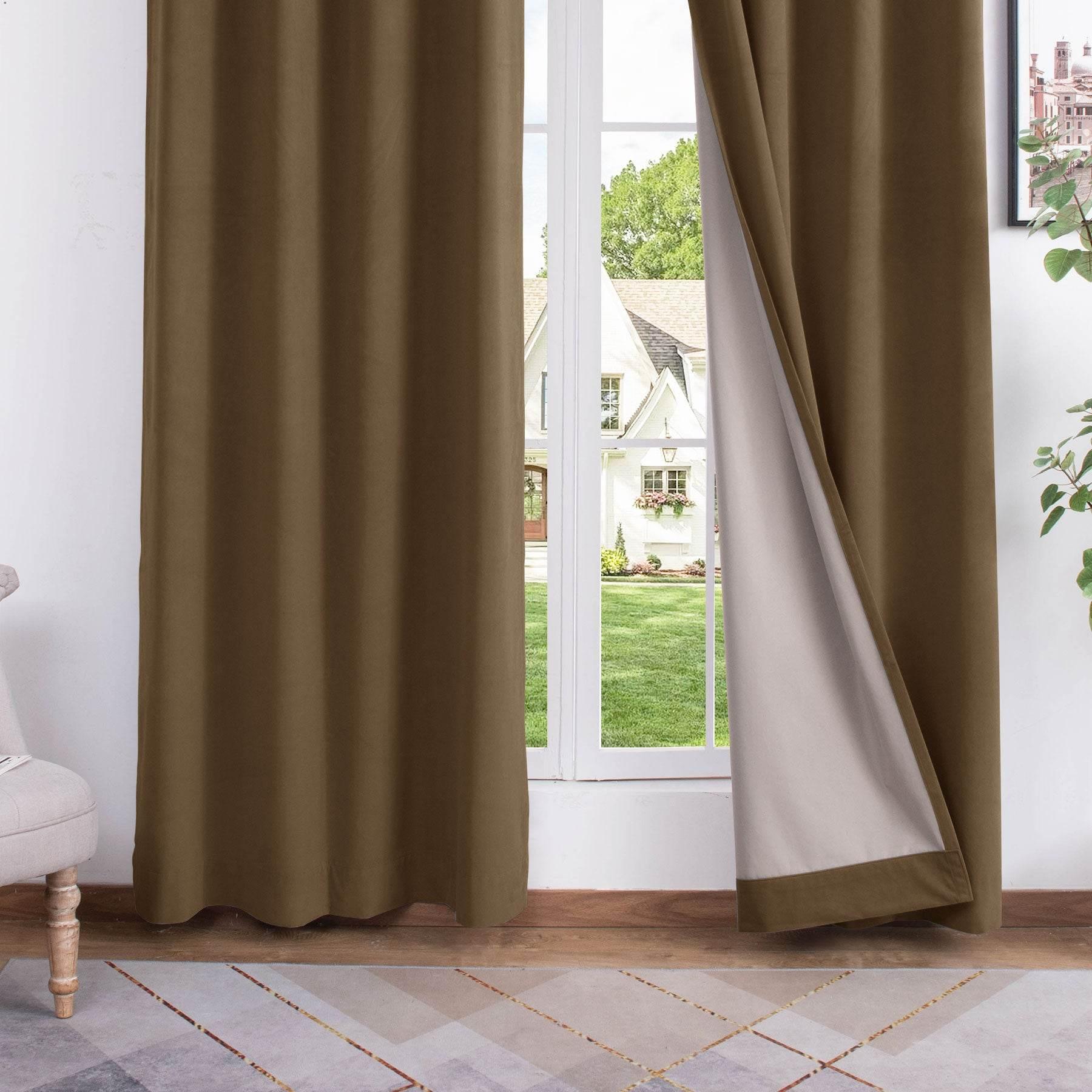 223 Premium 100% Blackout Velvet Drape 280gsm Pinch Pleat - Cololeaf -- #7 Beige