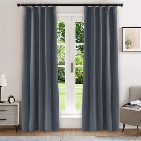 223 Soft Velvet Drape 100% Blackout for Home Theater Flat Hooks 1 Panel