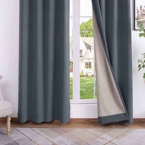 223 Extra Long 100% Blackout Velvet Drape, 280gsm Lightweight Polyester Grommet 1 Panel