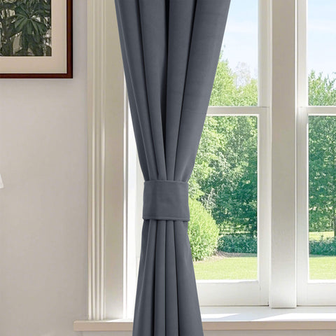 223 Extra Long 100% Blackout Velvet Drape, 280gsm Lightweight Polyester Grommet 1 Panel