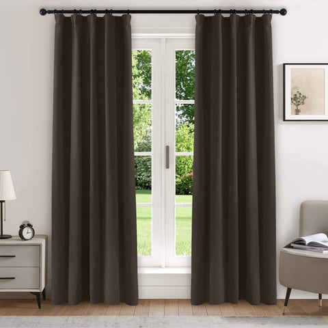 223 Soft Velvet Drape 100% Blackout for Home Theater Flat Hooks 1 Panel