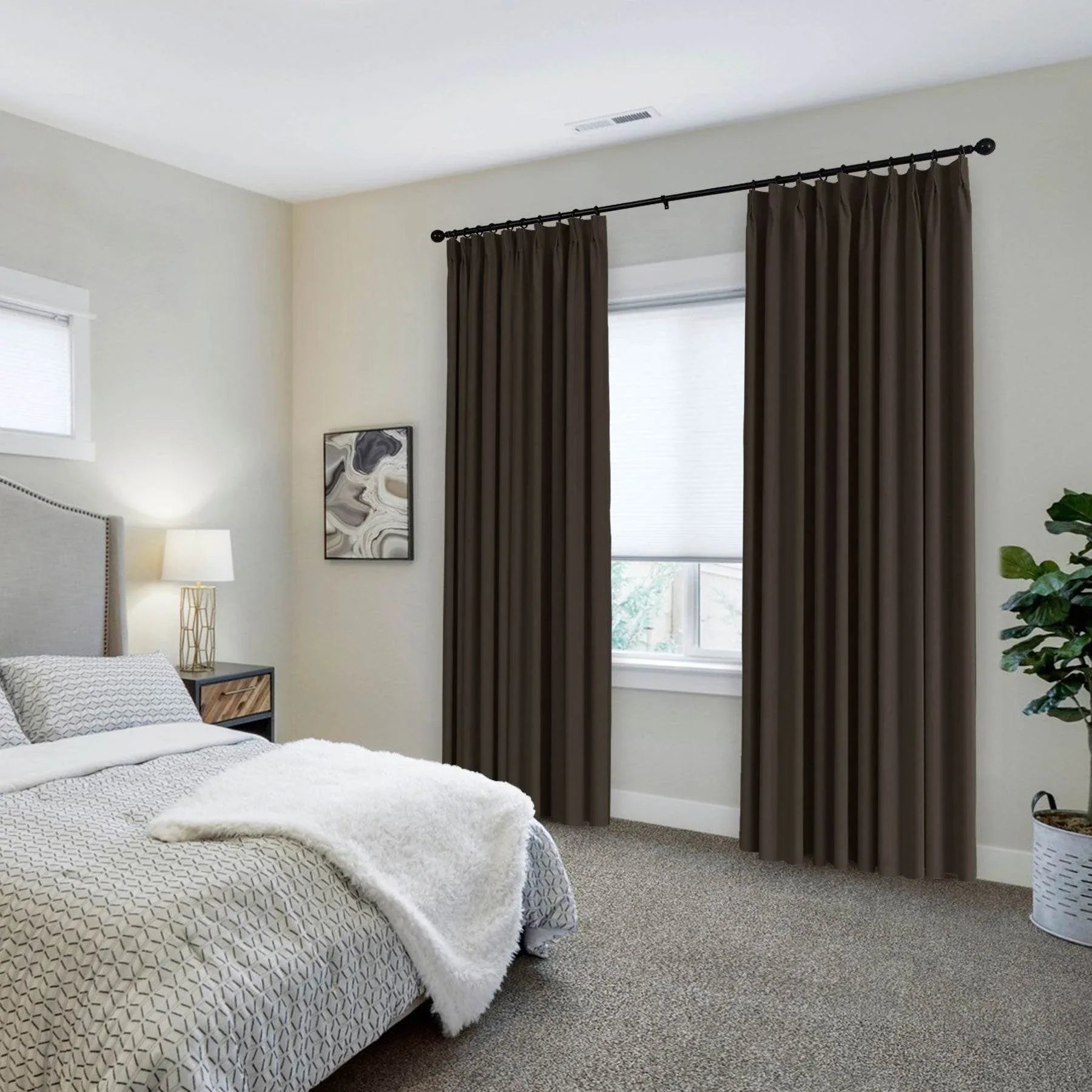 223 Premium 100% Blackout Velvet Drape 280gsm Pinch Pleat - Cololeaf -- #7 Beige