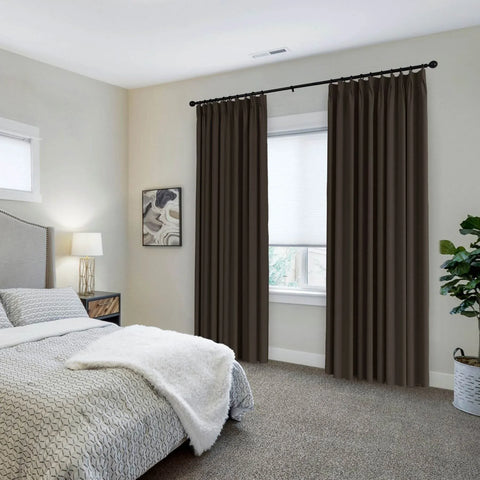 223 Premium 100% Blackout Velvet Drape 280gsm Pinch Pleat - Cololeaf -- #7 Beige