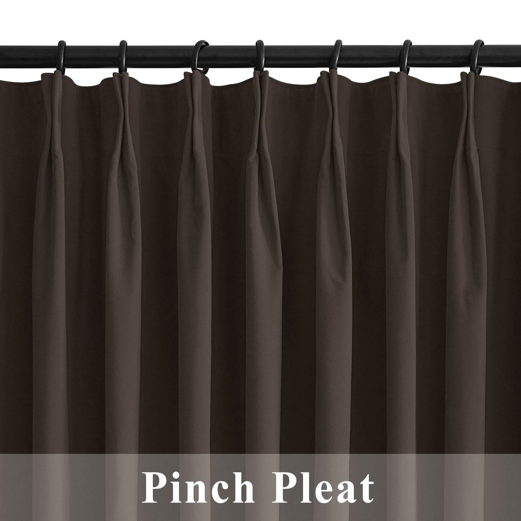 223 Premium 100% Blackout Velvet Drape 280gsm Pinch Pleat - Cololeaf -- #7 Beige