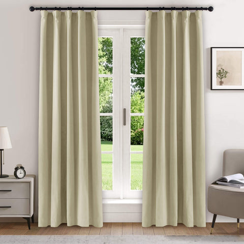 223 Soft Velvet Drape 100% Blackout for Home Theater Flat Hooks 1 Panel
