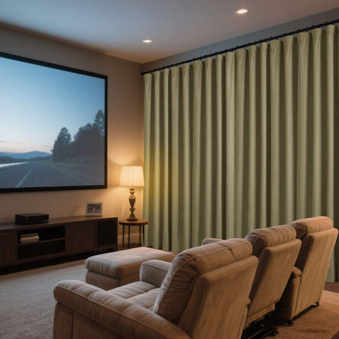 223 Soft Velvet Drape 100% Blackout for Home Theater Flat Hooks 1 Panel