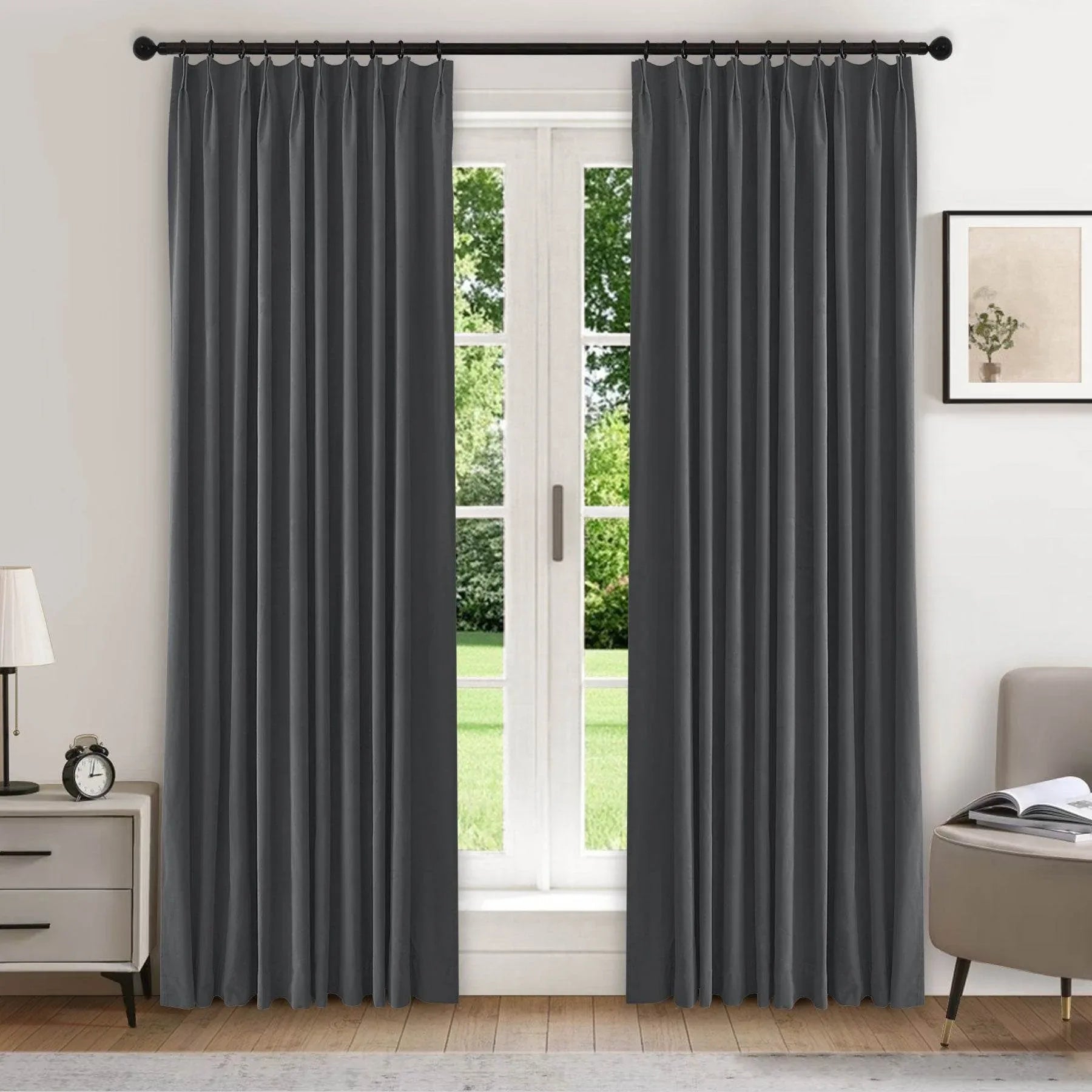 223 Premium 100% Blackout Velvet Drape 280gsm Pinch Pleat - Cololeaf -- #7 Beige
