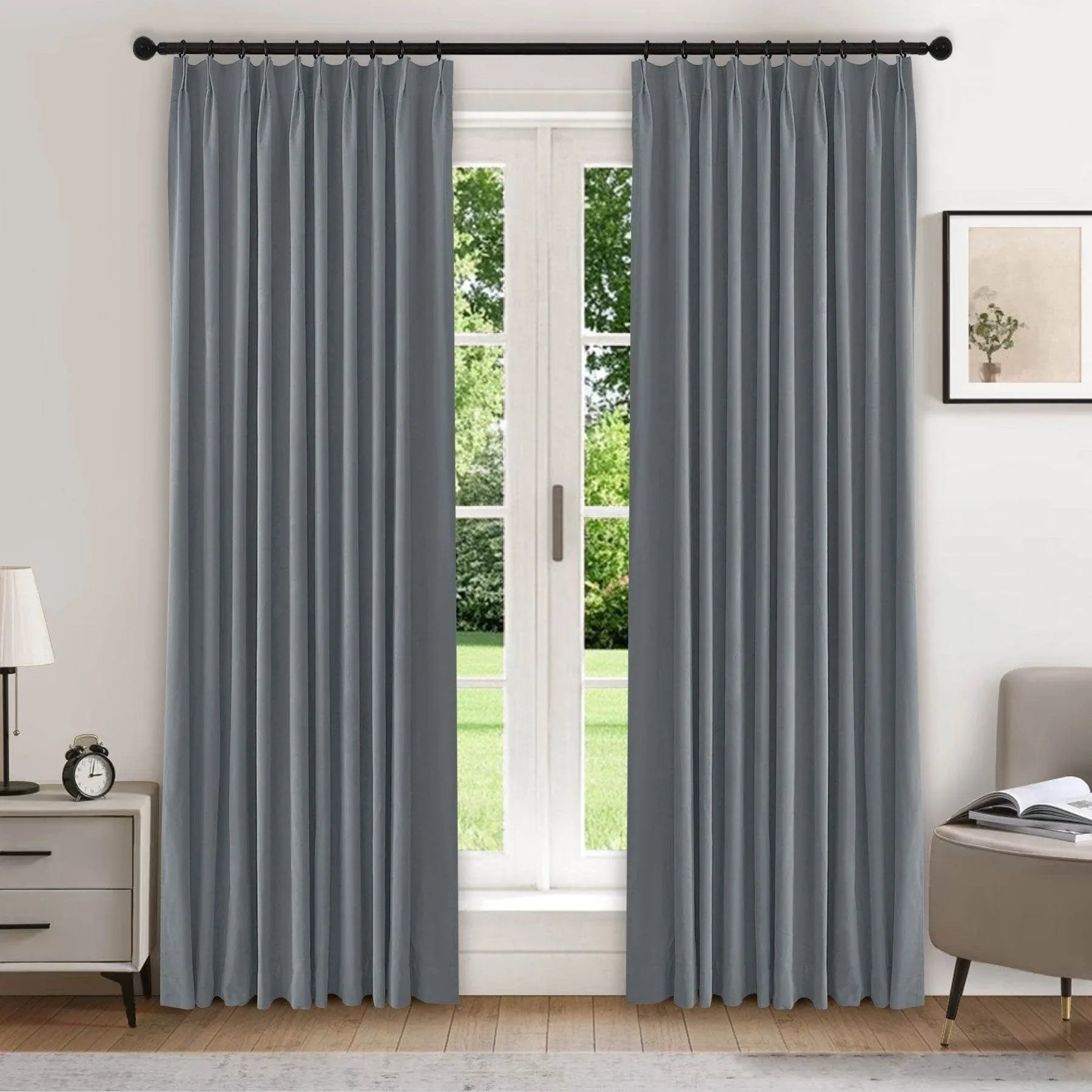 223 Premium 100% Blackout Velvet Drape 280gsm Pinch Pleat - Cololeaf -- #7 Beige