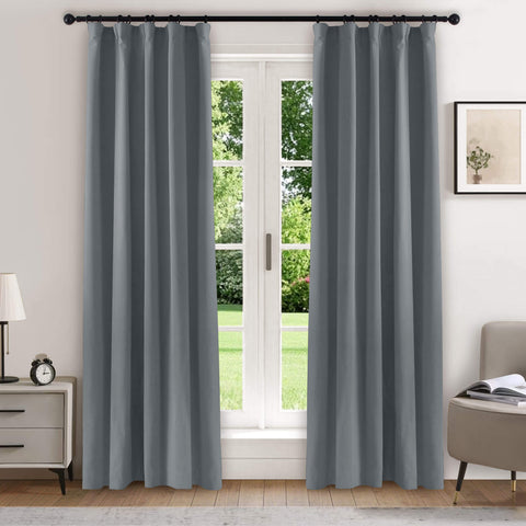 223 Soft Velvet Drape 100% Blackout for Home Theater Flat Hooks 1 Panel