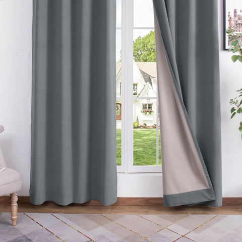 223 Premium 100% Blackout Velvet Drape 280gsm Pinch Pleat - Cololeaf -- #7 Beige