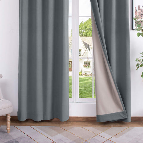 223 Extra Long 100% Blackout Velvet Drape, 280gsm Lightweight Polyester Grommet 1 Panel