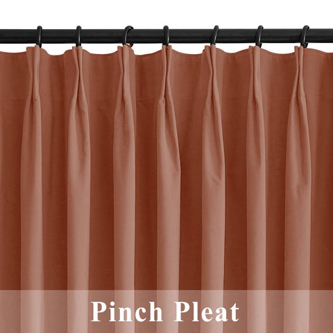 223 Premium 100% Blackout Velvet Drape 280gsm Pinch Pleat - Cololeaf -- #7 Beige