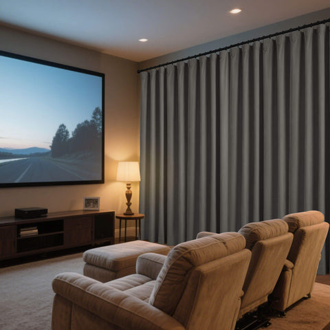 223 Soft Velvet Drape 100% Blackout for Home Theater Flat Hooks 1 Panel