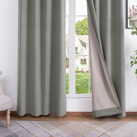 223 Premium 100% Blackout Velvet Drape 280gsm Pinch Pleat - Cololeaf -- #7 Beige