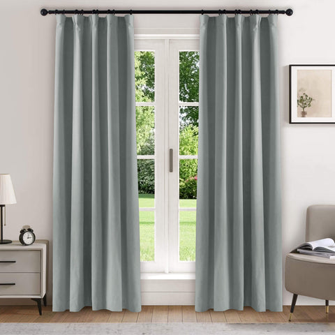 223 Soft Velvet Drape 100% Blackout for Home Theater Flat Hooks 1 Panel