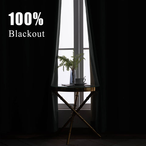 223 Extra Long 100% Blackout Velvet Drape, 280gsm Lightweight Polyester Grommet 1 Panel