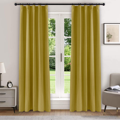 223 Soft Velvet Drape 100% Blackout for Home Theater Flat Hooks 1 Panel