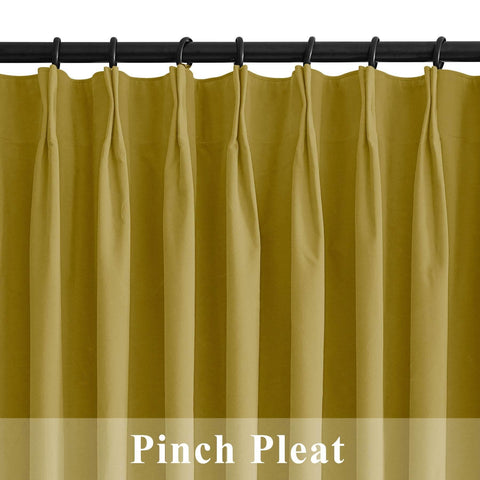 223 Premium 100% Blackout Velvet Drape 280gsm Pinch Pleat - Cololeaf -- #7 Beige