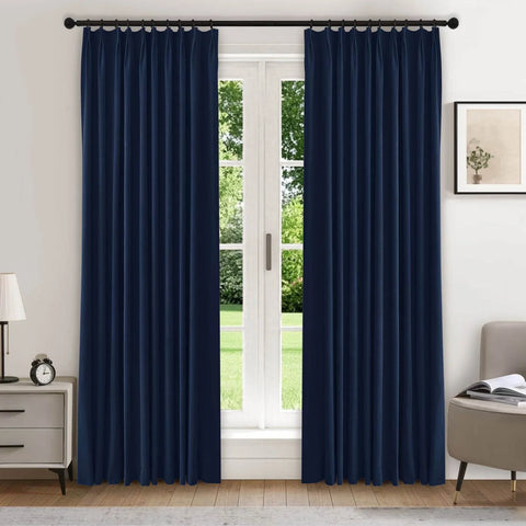 223 Premium 100% Blackout Velvet Drape 280gsm Pinch Pleat - Cololeaf -- #7 Beige