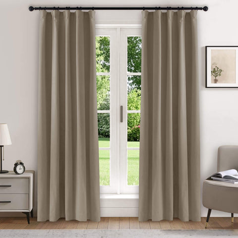 223 Soft Velvet Drape 100% Blackout for Home Theater Flat Hooks 1 Panel