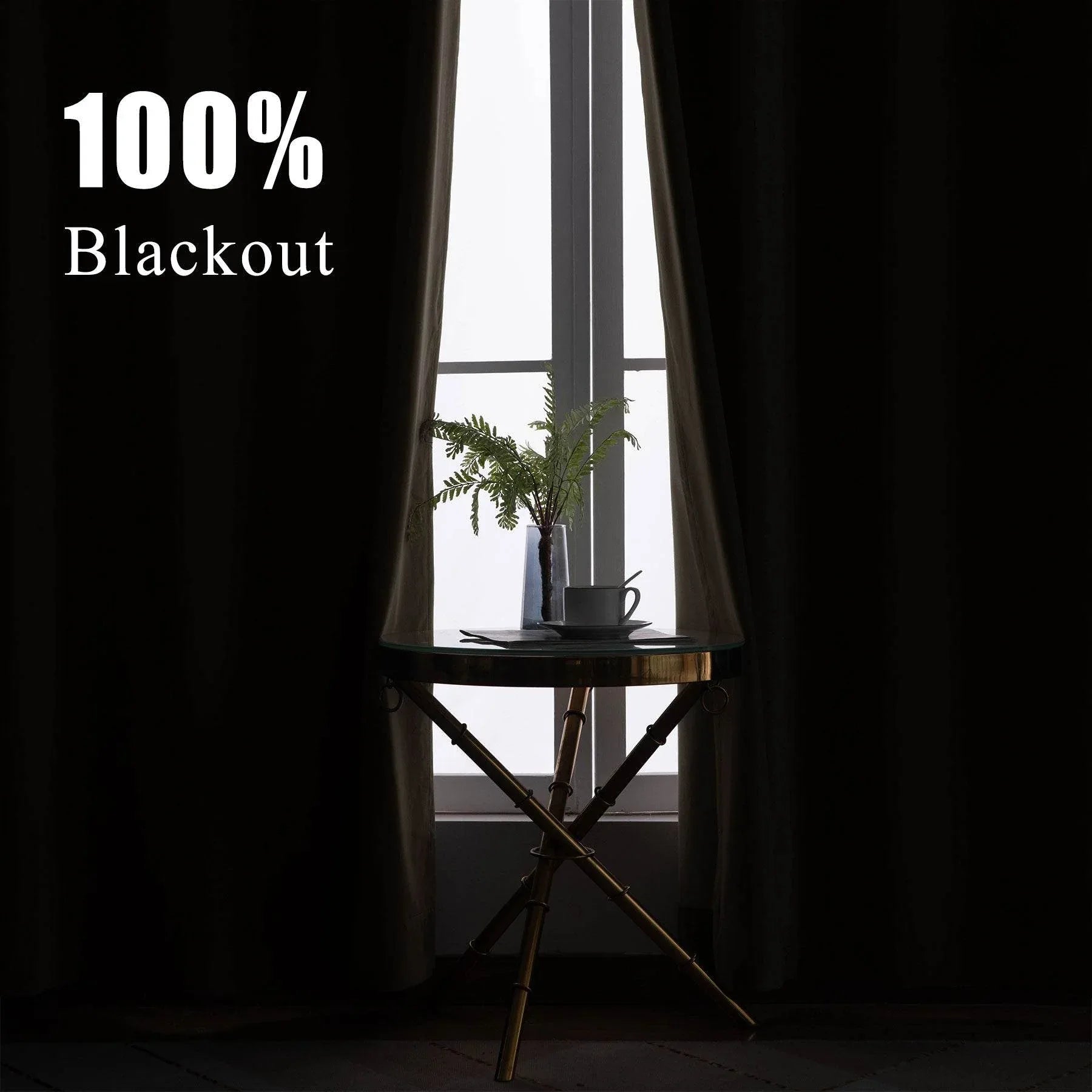 223 Premium 100% Blackout Velvet Drape 280gsm Pinch Pleat - Cololeaf -- #7 Beige