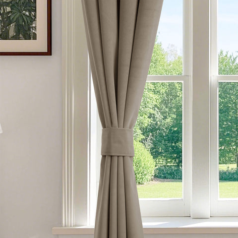 223 Extra Long 100% Blackout Velvet Drape, 280gsm Lightweight Polyester Grommet 1 Panel