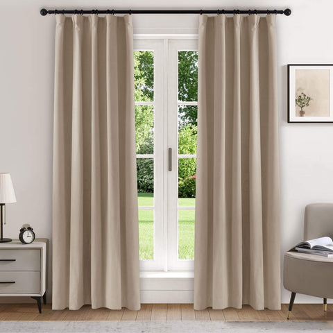 223 Soft Velvet Drape 100% Blackout for Home Theater Flat Hooks 1 Panel