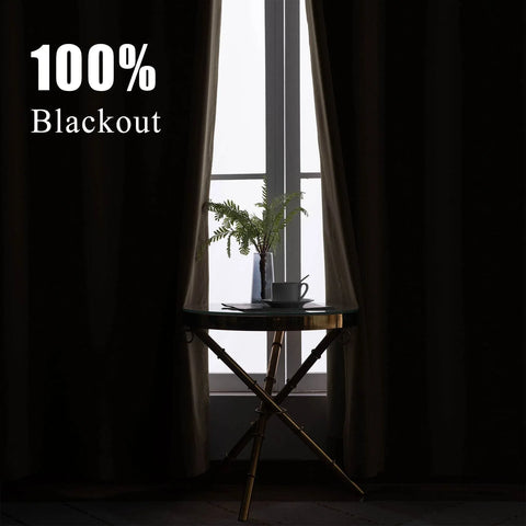 223 Premium 100% Blackout Velvet Drape 280gsm Pinch Pleat - Cololeaf -- #7 Beige
