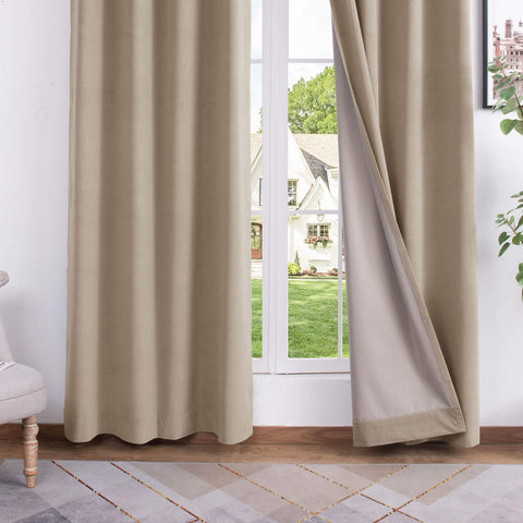 223 Soft Velvet Drape 100% Blackout for Home Theater Flat Hooks 1 Panel