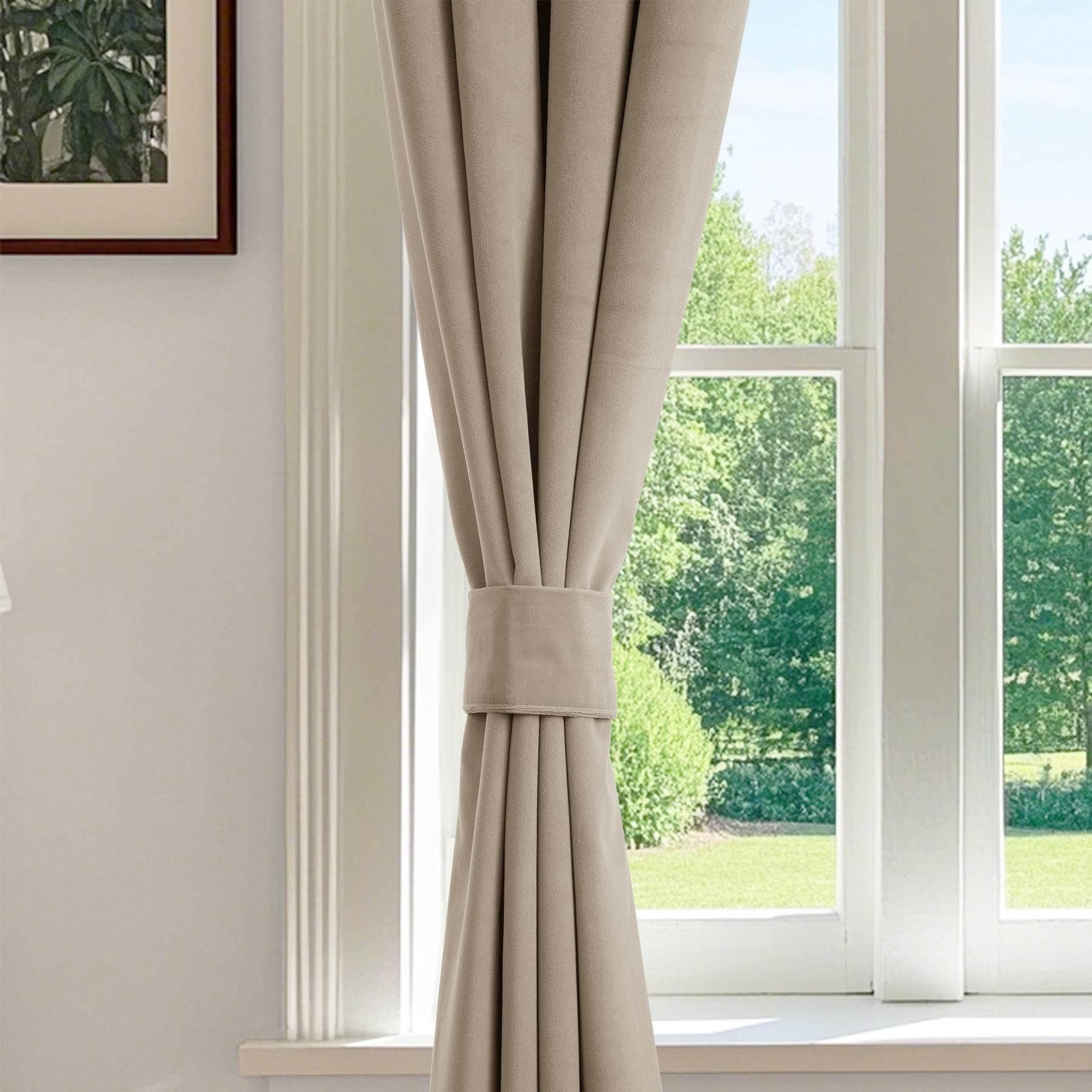 223 Premium 100% Blackout Velvet Drape 280gsm Pinch Pleat - Cololeaf -- #7 Beige
