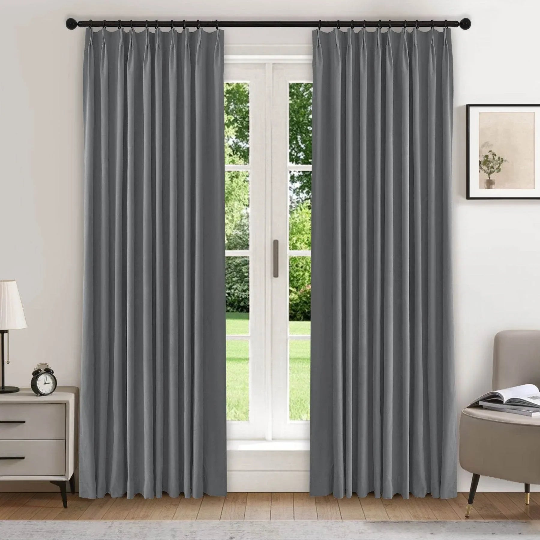 223 Premium 100% Blackout Velvet Drape 280gsm Pinch Pleat - Cololeaf -- #7 Beige
