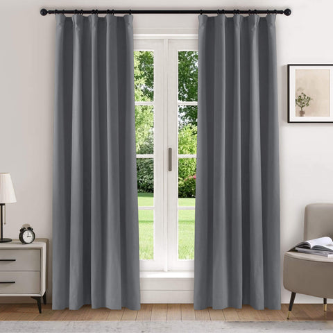 223 Soft Velvet Drape 100% Blackout for Home Theater Flat Hooks 1 Panel