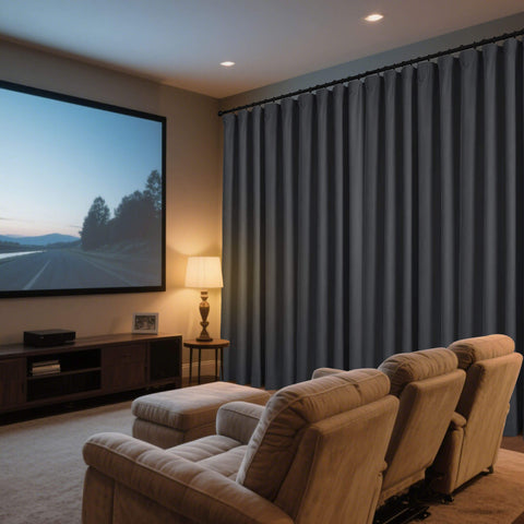 223 Soft Velvet Drape 100% Blackout for Home Theater Flat Hooks 1 Panel