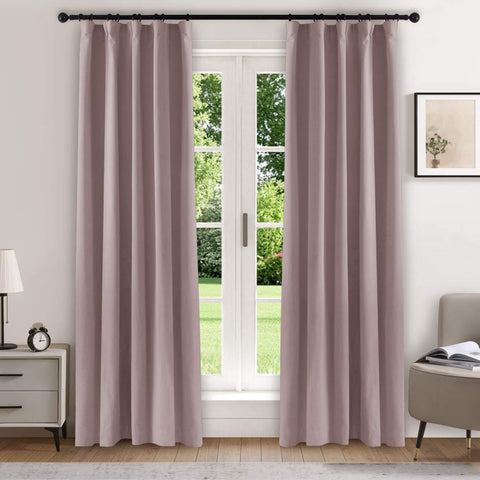 223 Soft Velvet Drape 100% Blackout for Home Theater Flat Hooks 1 Panel