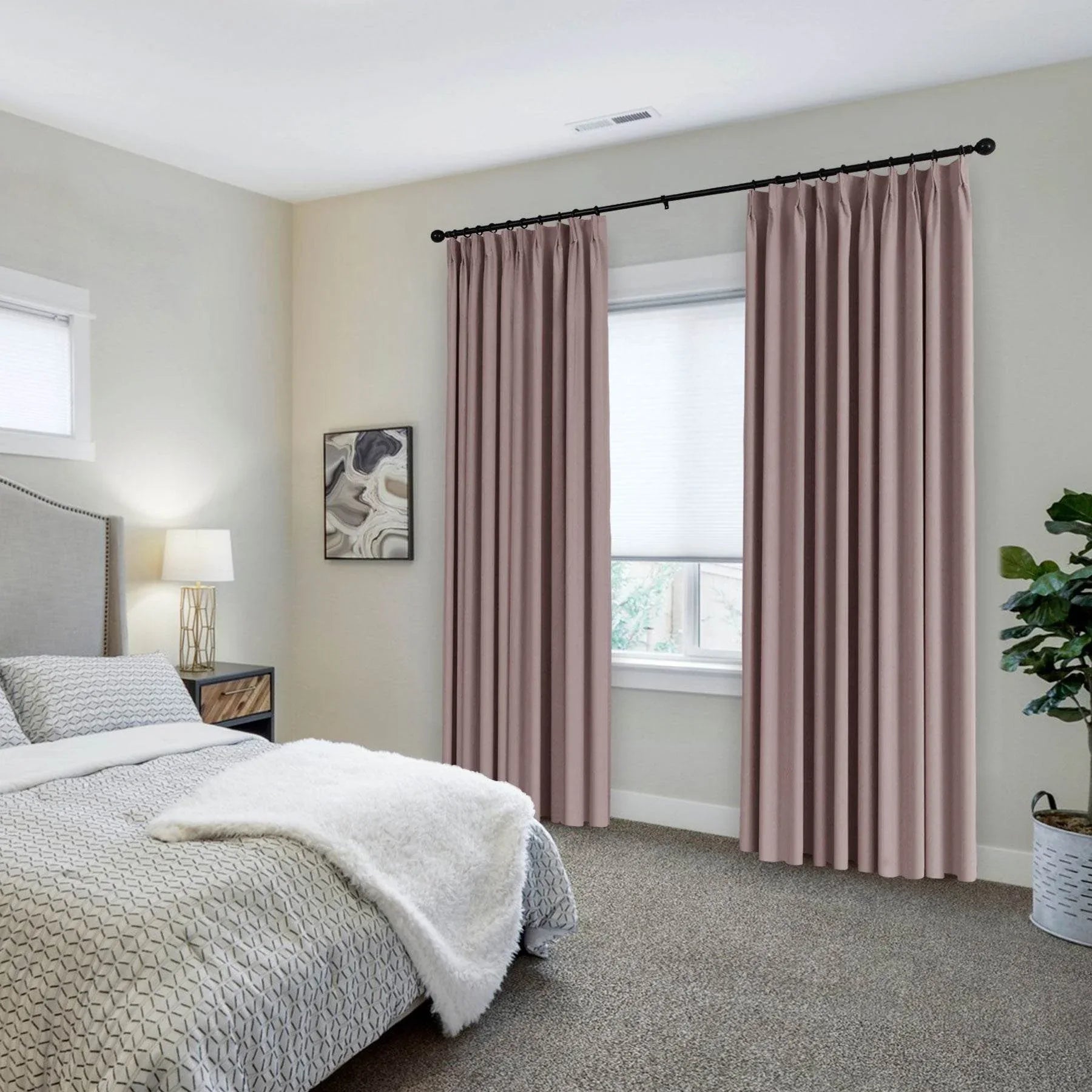 223 Premium 100% Blackout Velvet Drape 280gsm Pinch Pleat - Cololeaf -- #7 Beige