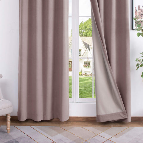 223 Soft Velvet Drape 100% Blackout for Home Theater Flat Hooks 1 Panel