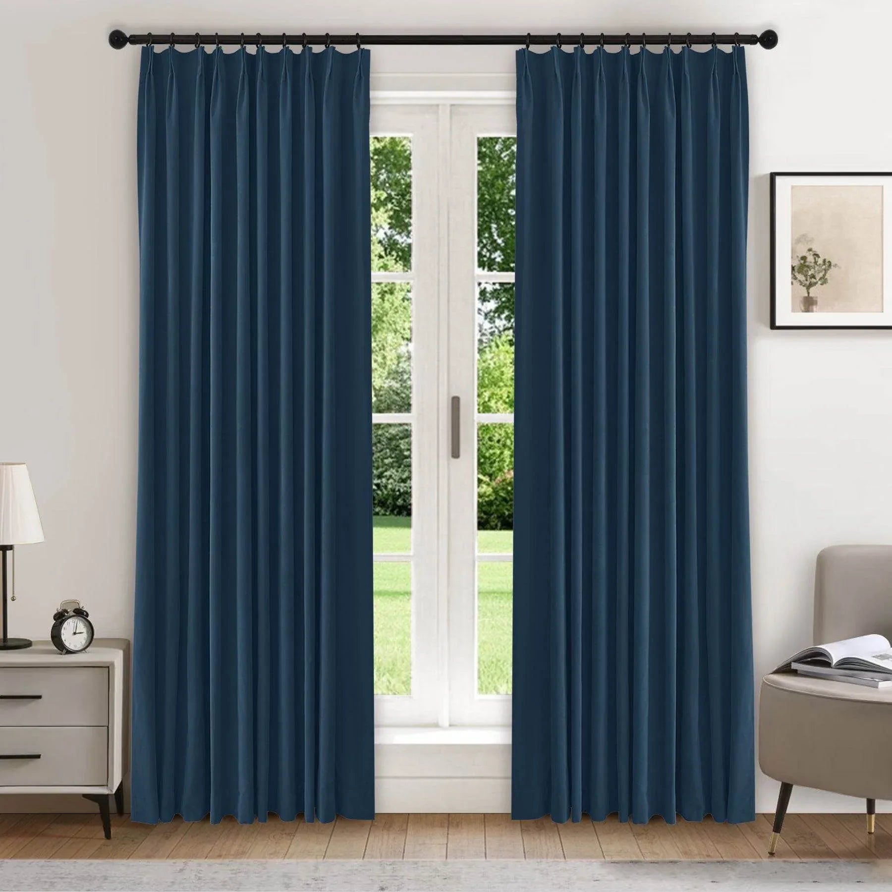 223 Premium 100% Blackout Velvet Drape 280gsm Pinch Pleat - Cololeaf -- #7 Beige