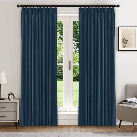 223 Premium 100% Blackout Velvet Drape 280gsm Pinch Pleat - Cololeaf -- #7 Beige