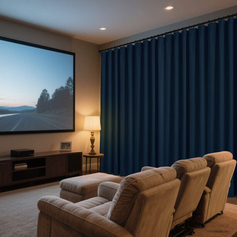 223 Soft Velvet Drape 100% Blackout for Home Theater Flat Hooks 1 Panel