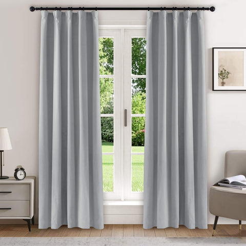 223 Soft Velvet Drape 100% Blackout for Home Theater Flat Hooks 1 Panel
