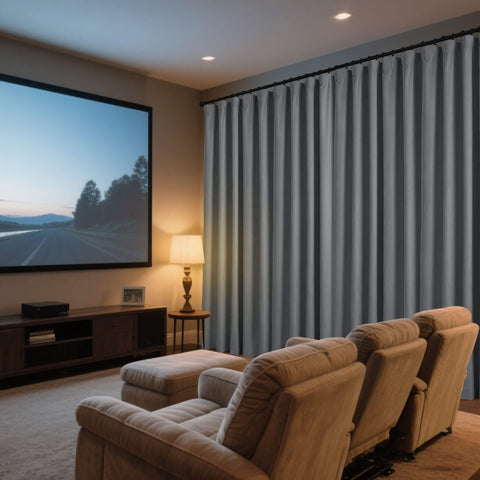 223 Soft Velvet Drape 100% Blackout for Home Theater Flat Hooks 1 Panel