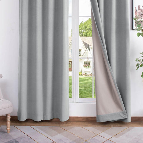 223 Premium 100% Blackout Velvet Drape 280gsm Pinch Pleat - Cololeaf -- #7 Beige