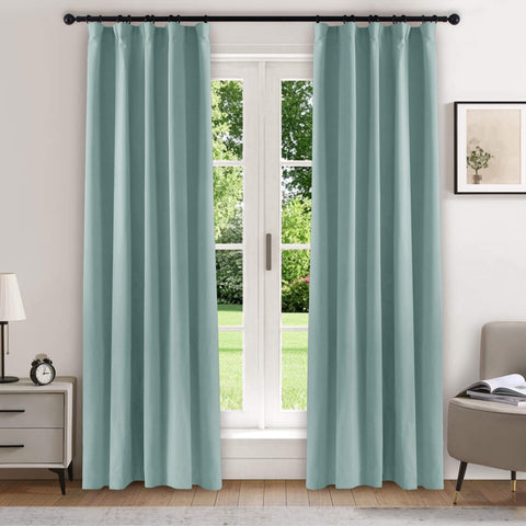 223 Soft Velvet Drape 100% Blackout for Home Theater Flat Hooks 1 Panel